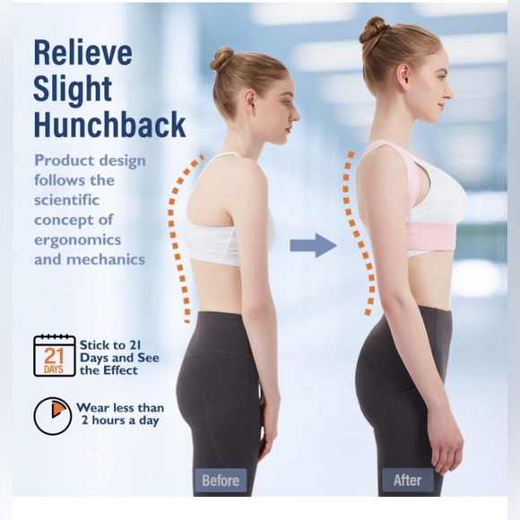 Posture Corrector for Women - Upper Back Brace Adjustable & Breathable - Picture 2 of 11